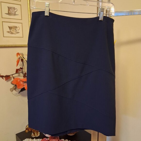 NWOT mac & jac 2 Piece Office Lady Business Suit Blue Blazer & Skirt M 10 - Picture 14 of 16